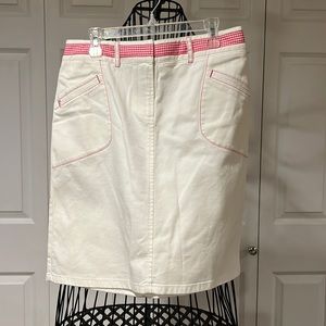 Ann Taylor Loft white denim skirt
